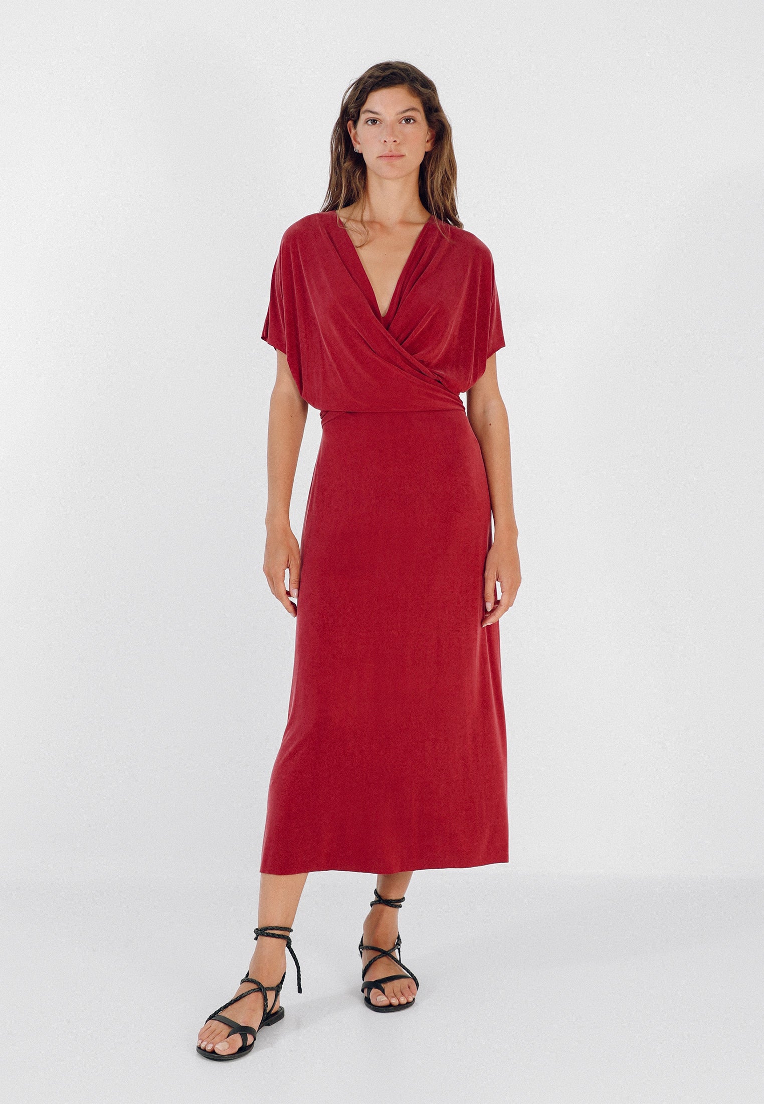 VESTIDO CUPRO CRUZADO