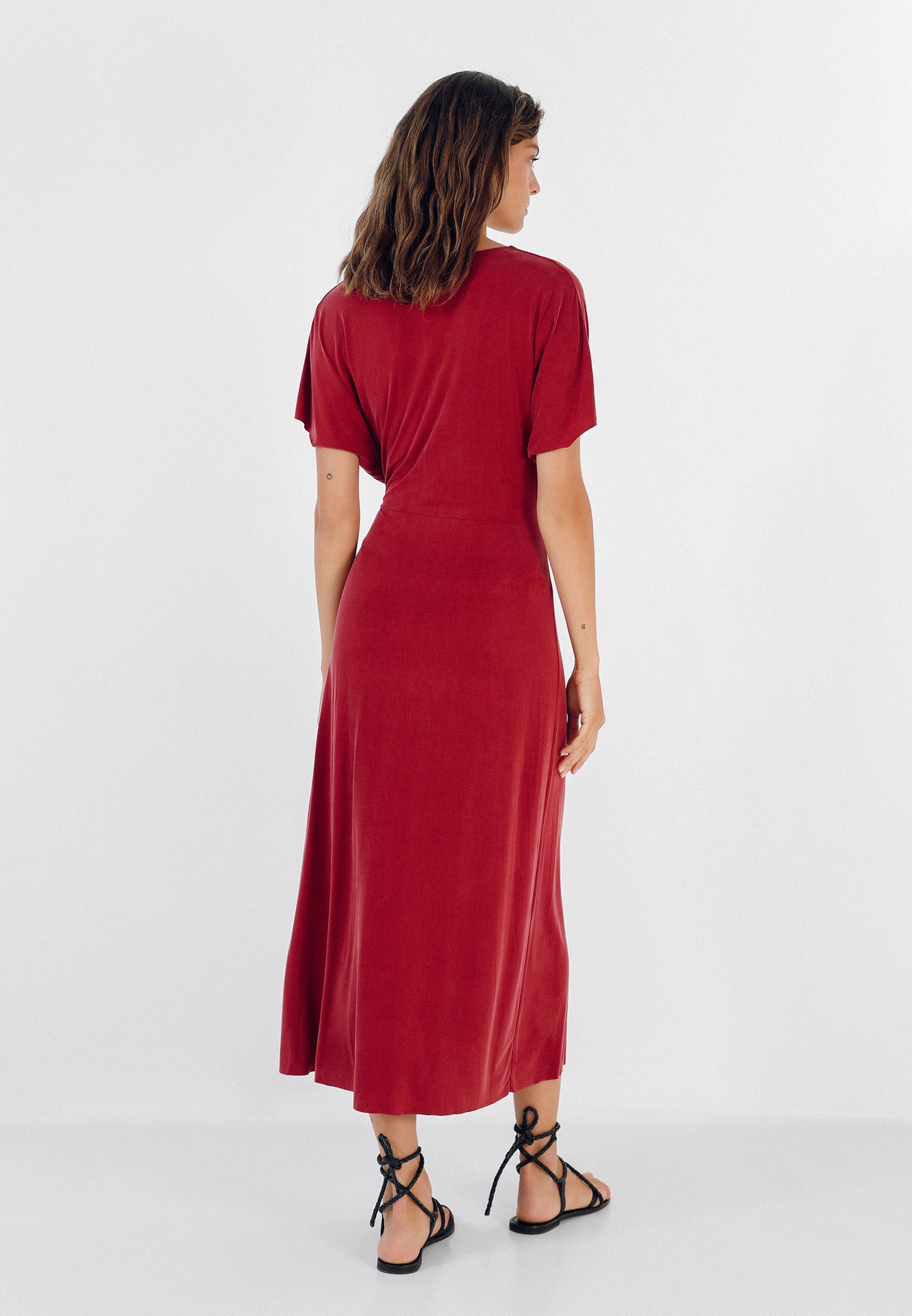 VESTIDO CUPRO CRUZADO