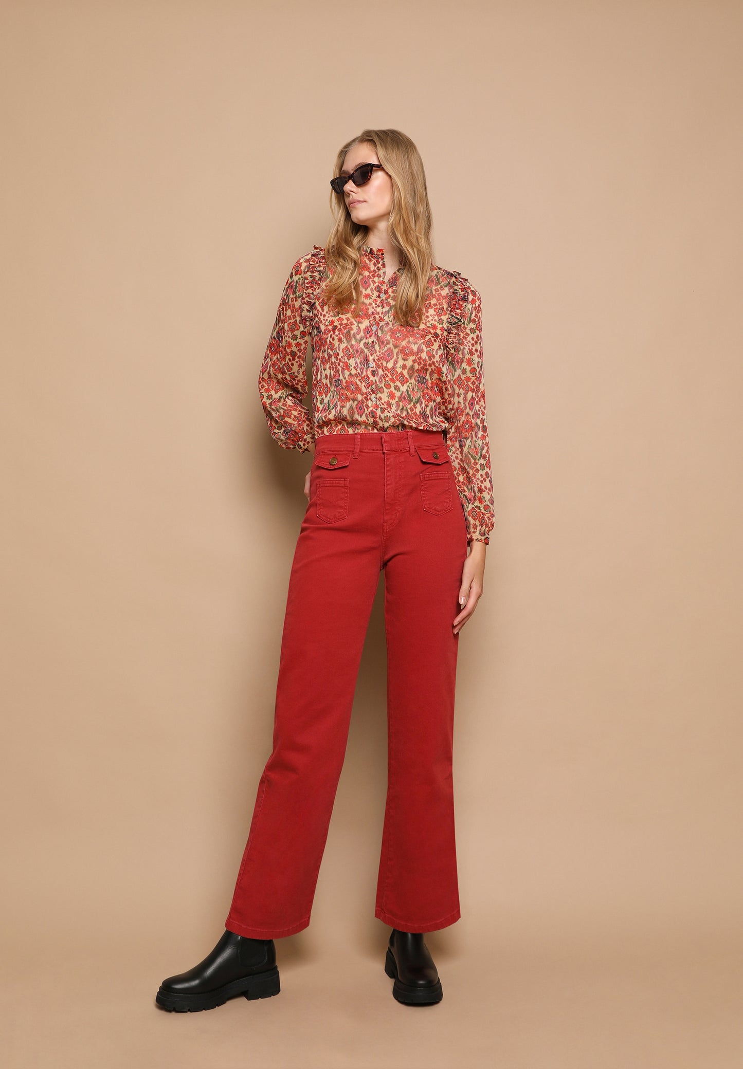 JEANS FLARE BOLSILLOS BOTÓN