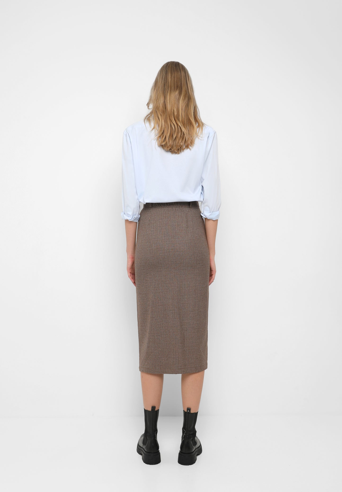 FALDA CUADROS BOTONES