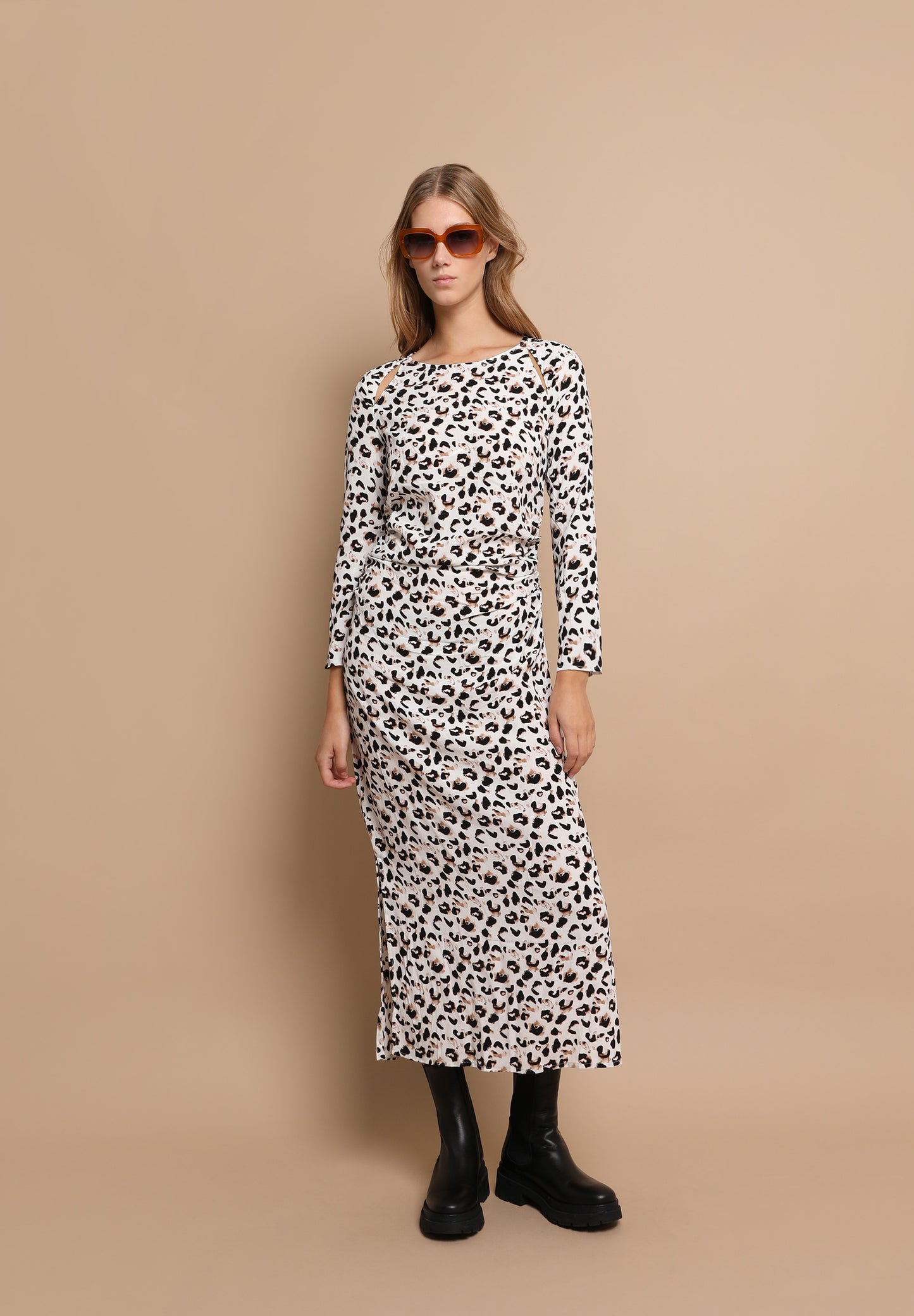 VESTIDO MIDI ANIMAL PRINT