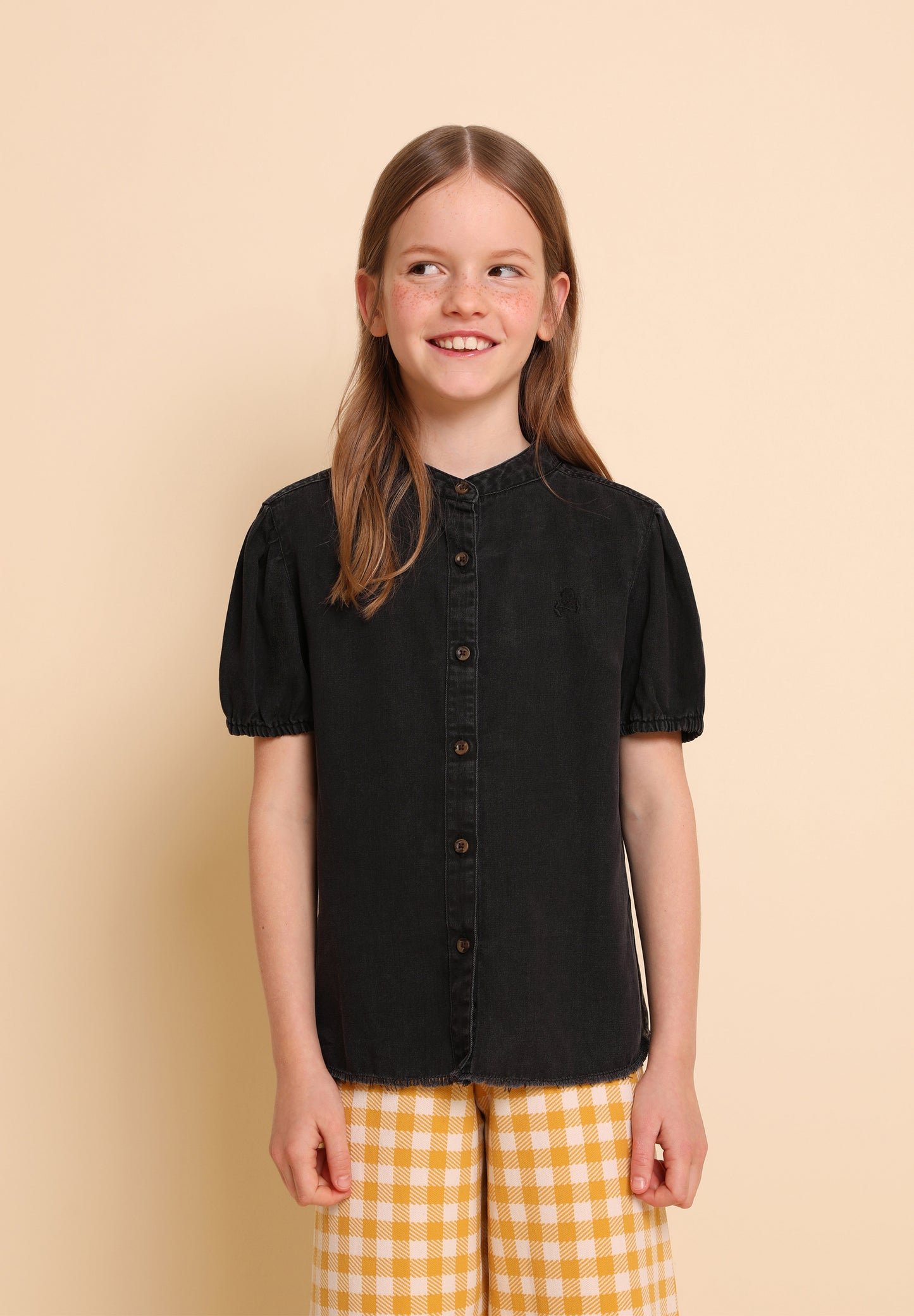 BLUSA DENIM MANGA CORTA