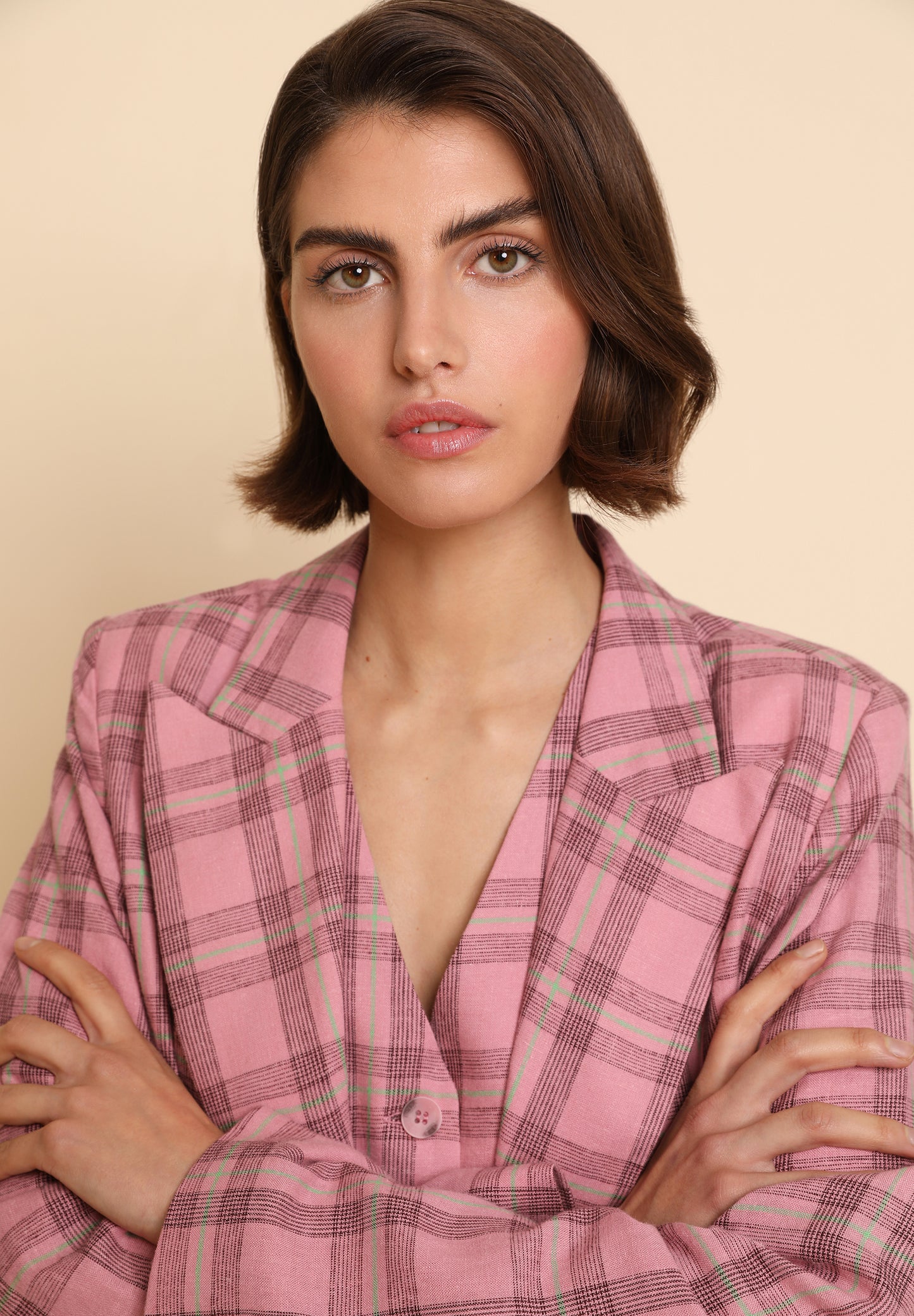 BLAZER LARGA CUADROS