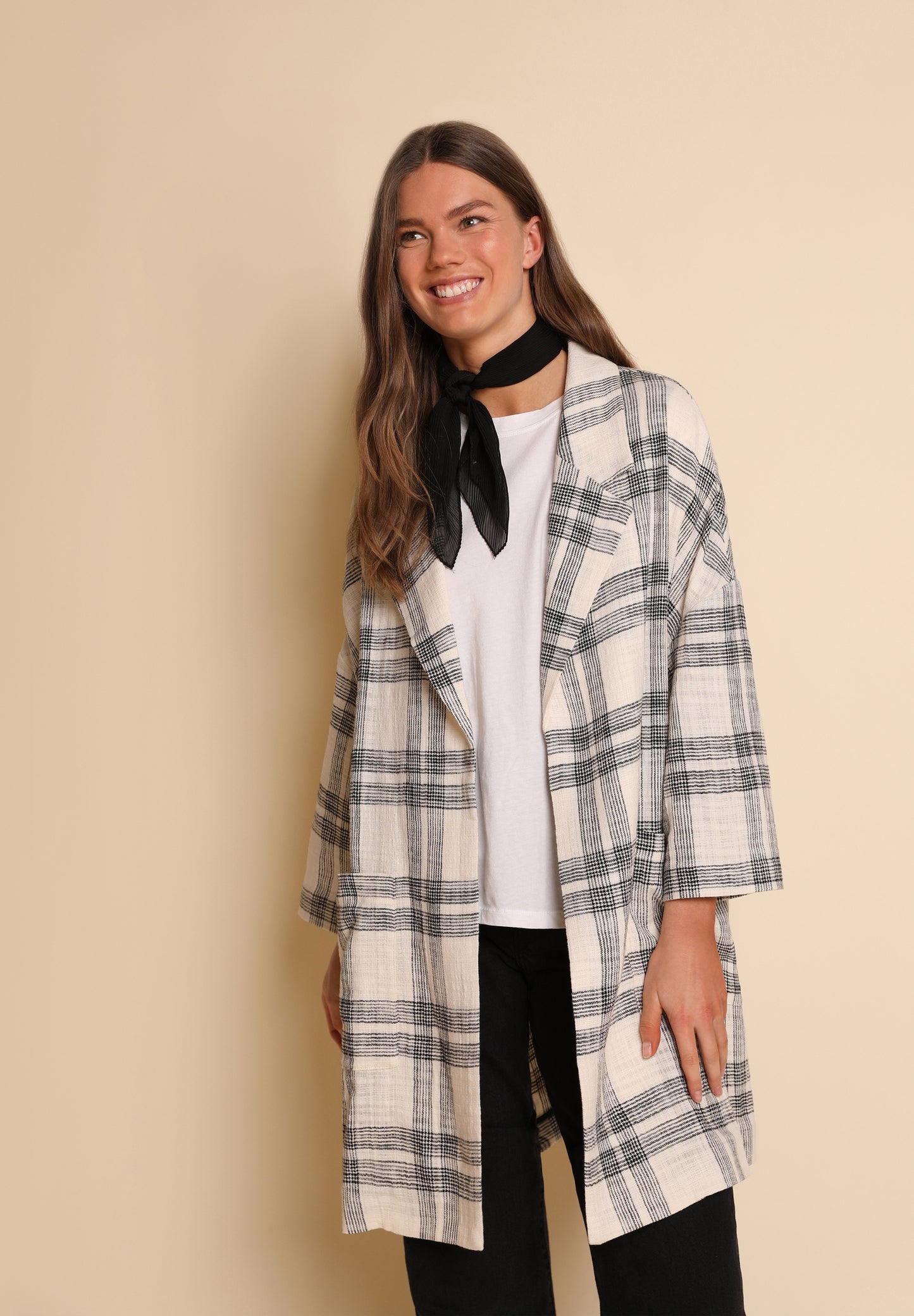 ABRIGO PAÑO CUADROS