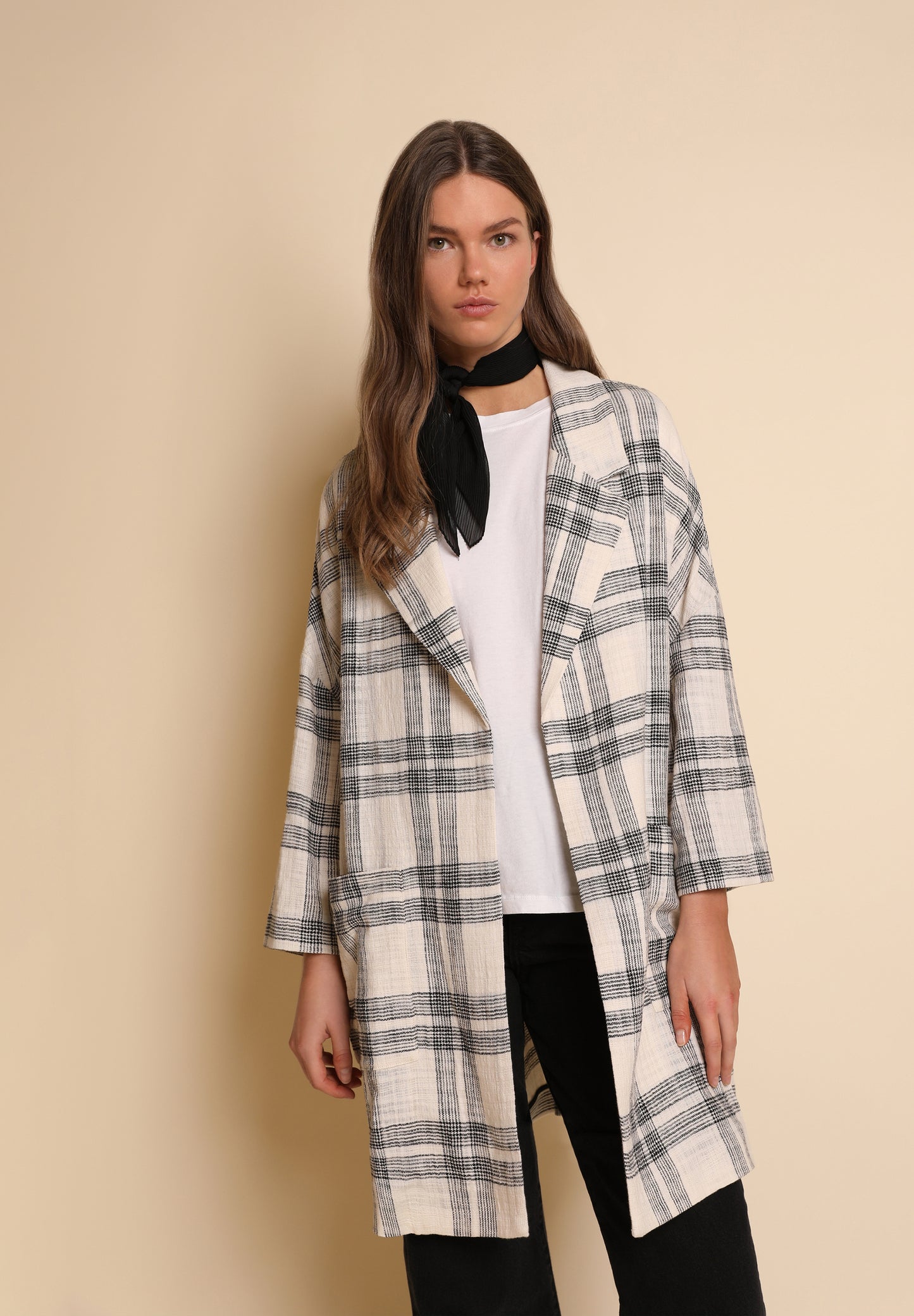 ABRIGO PAÑO CUADROS