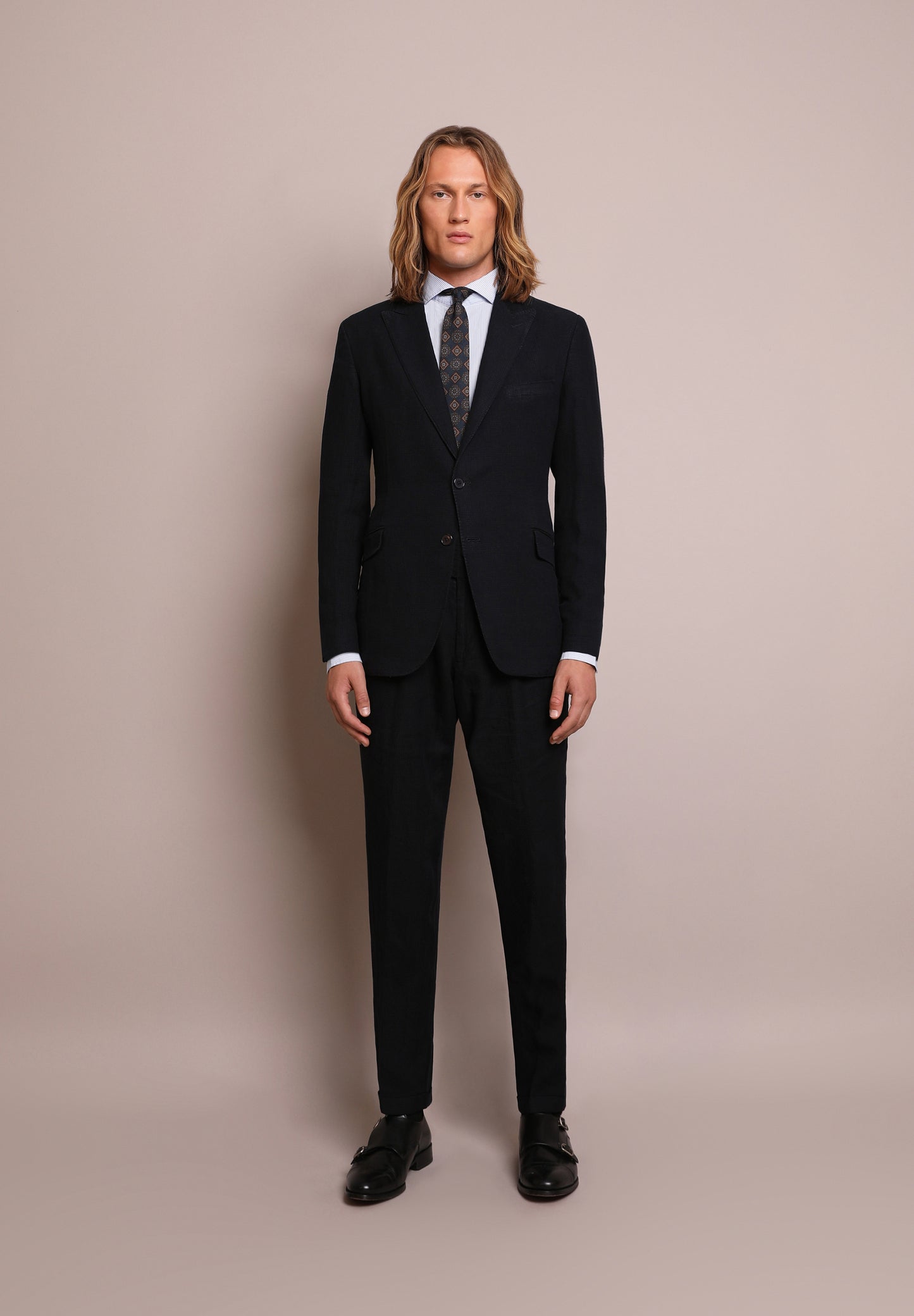 TRAJE CUADROS AZUL MARINO