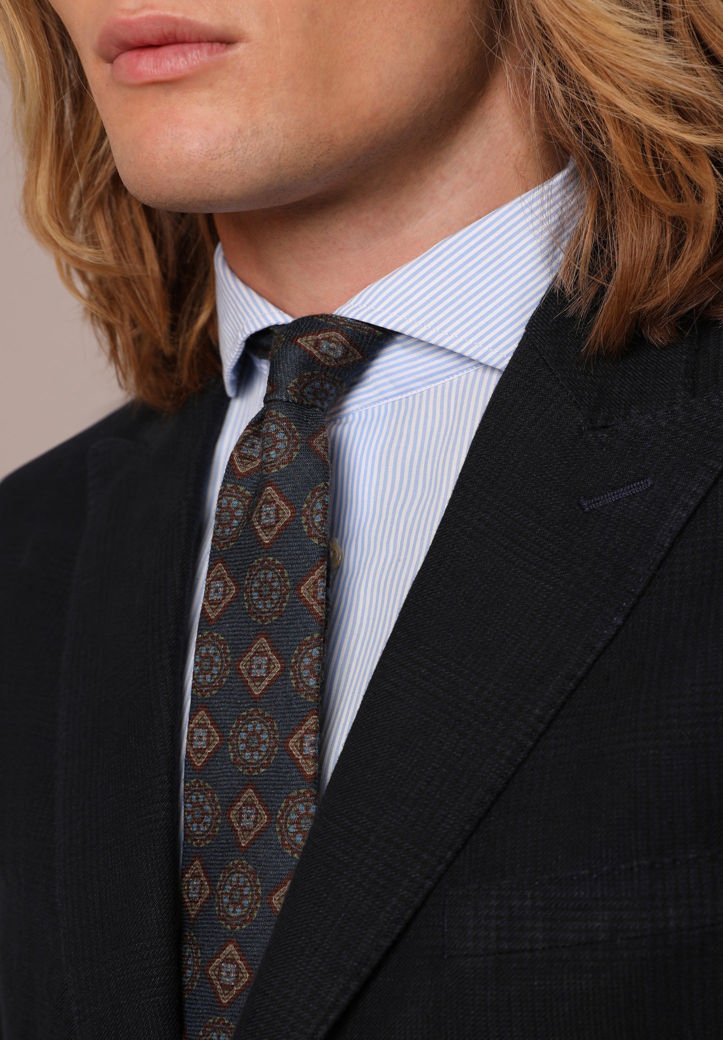 TRAJE CUADROS AZUL MARINO