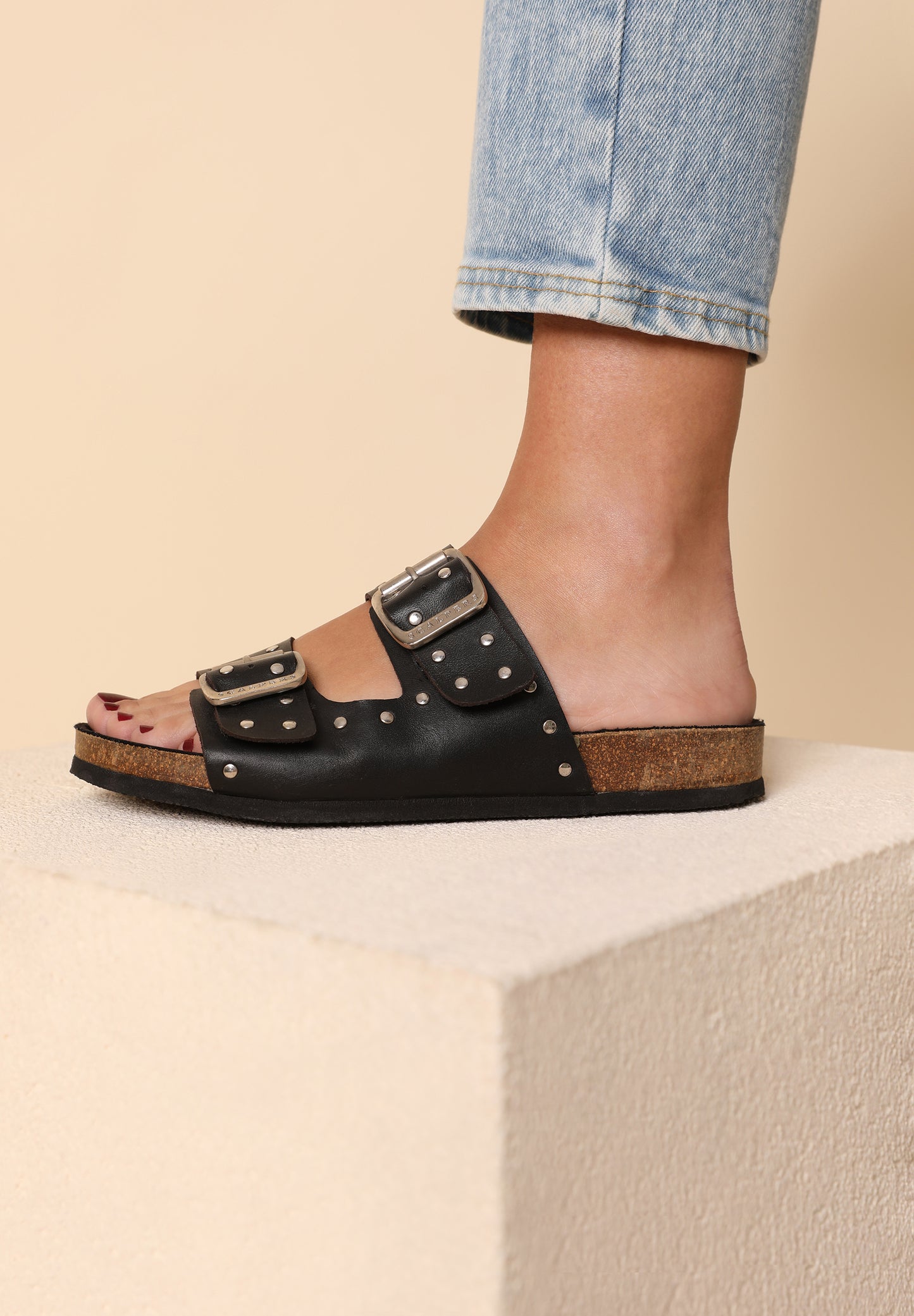 SANDALIAS PIEL DOBLE HEBILLA