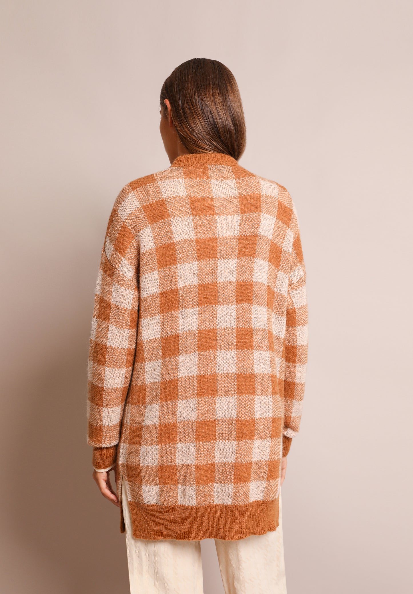 CÁRDIGAN LARGO CUADROS