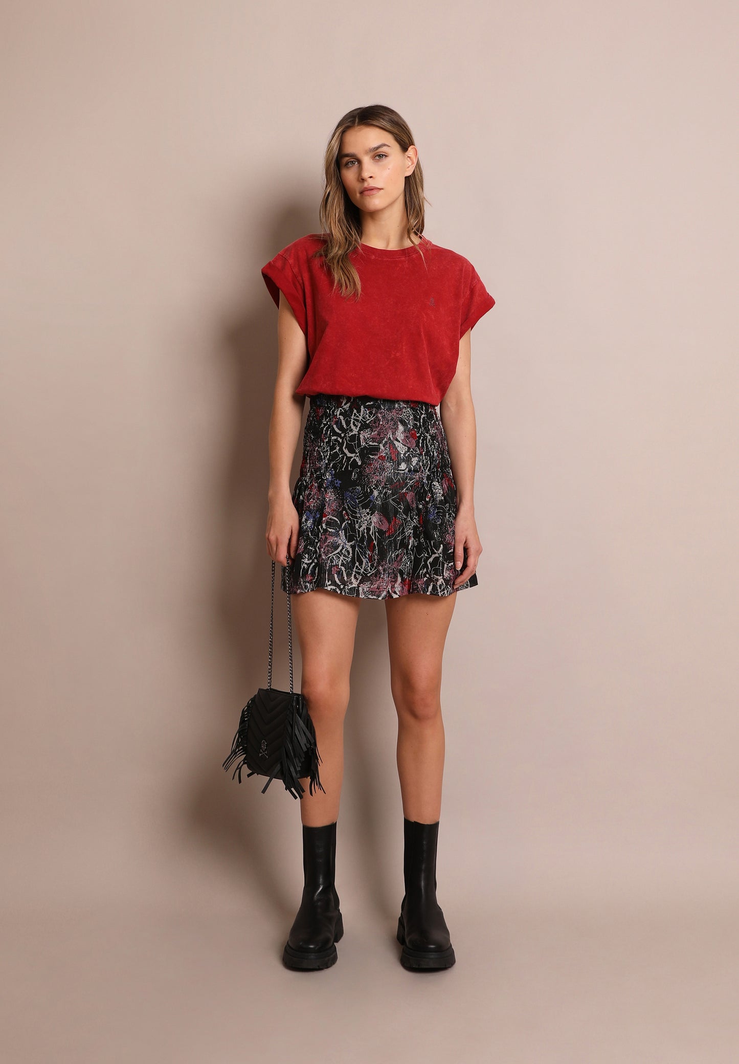 BOLSO PIEL ACOLCHADO FLECOS
