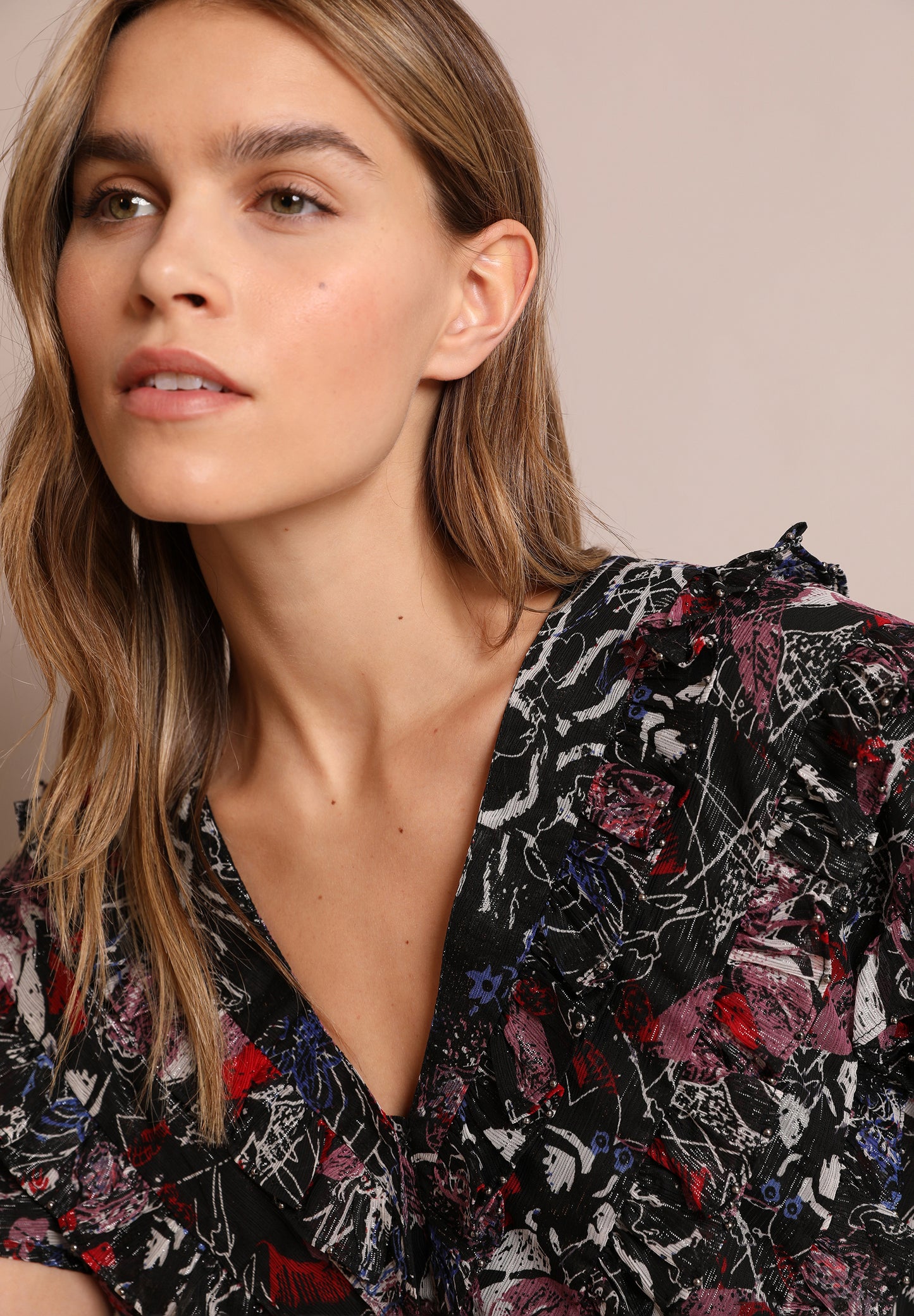 VESTIDO MINI PRINT METALIZADO