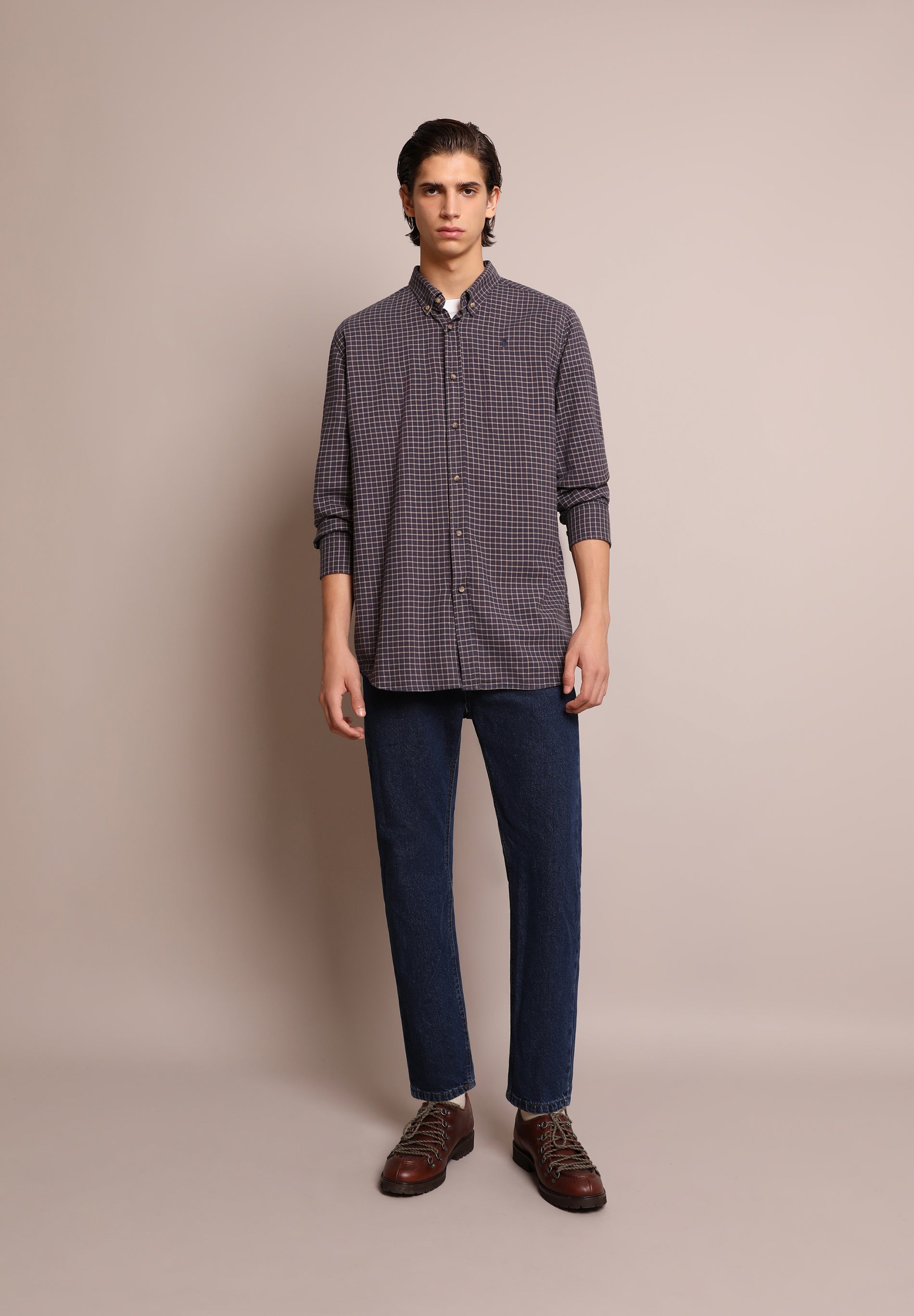 CAMISA CUADROS CUELLO BOTONES