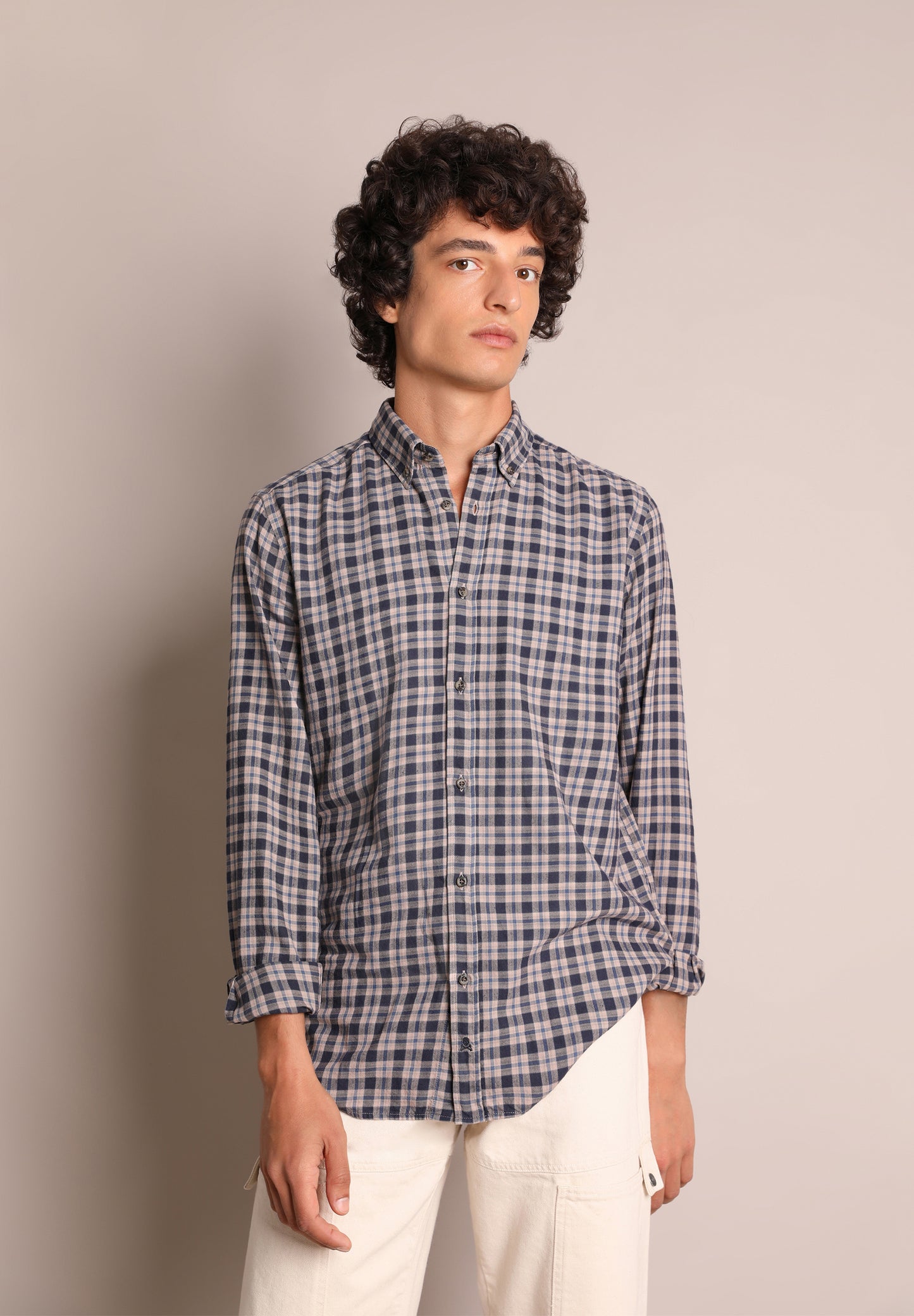 CAMISA CUADROS CUELLO BOTONES