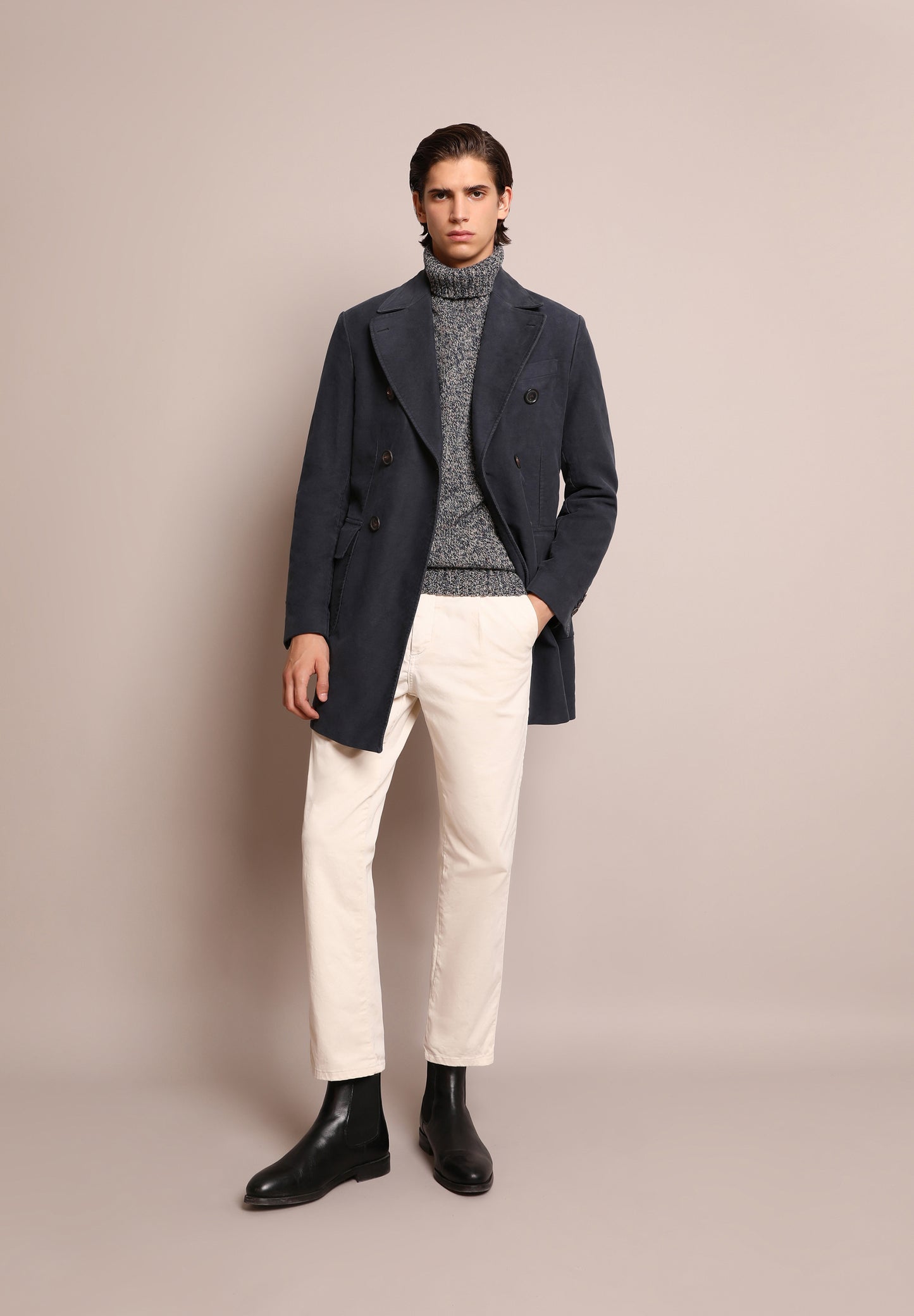 ABRIGO CRUZADO TACTO PEACH