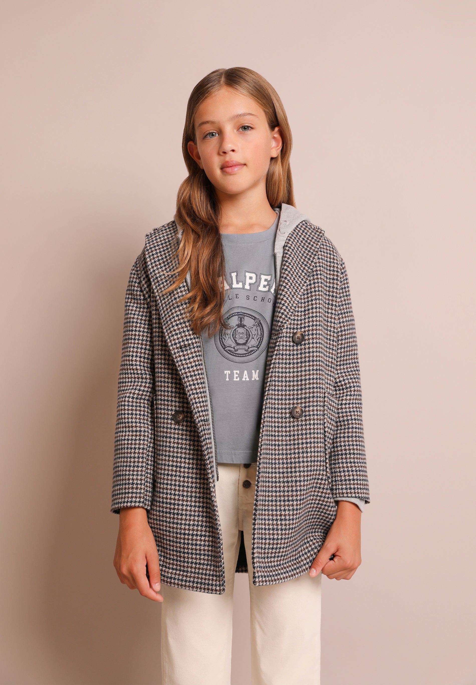 ABRIGO PAÑO PATA DE GALLO