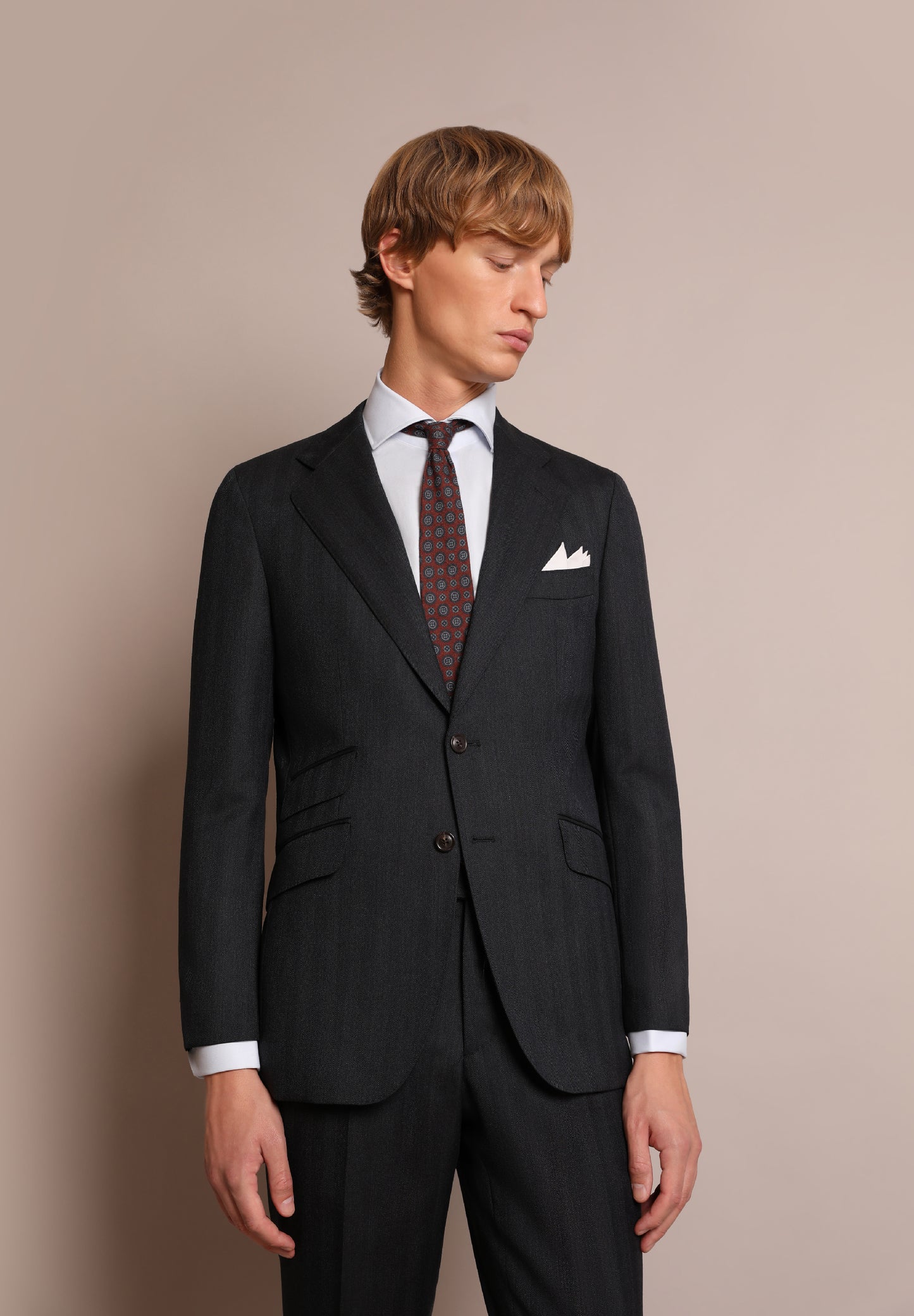 TRAJE AZUL MARINO ESPIGA LANA