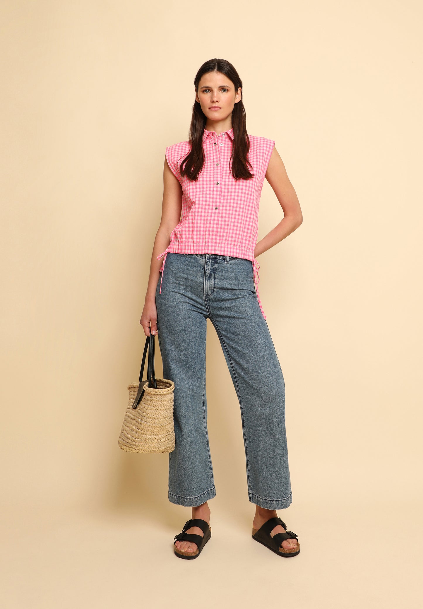 CAMISA CUADROS FRUNCE