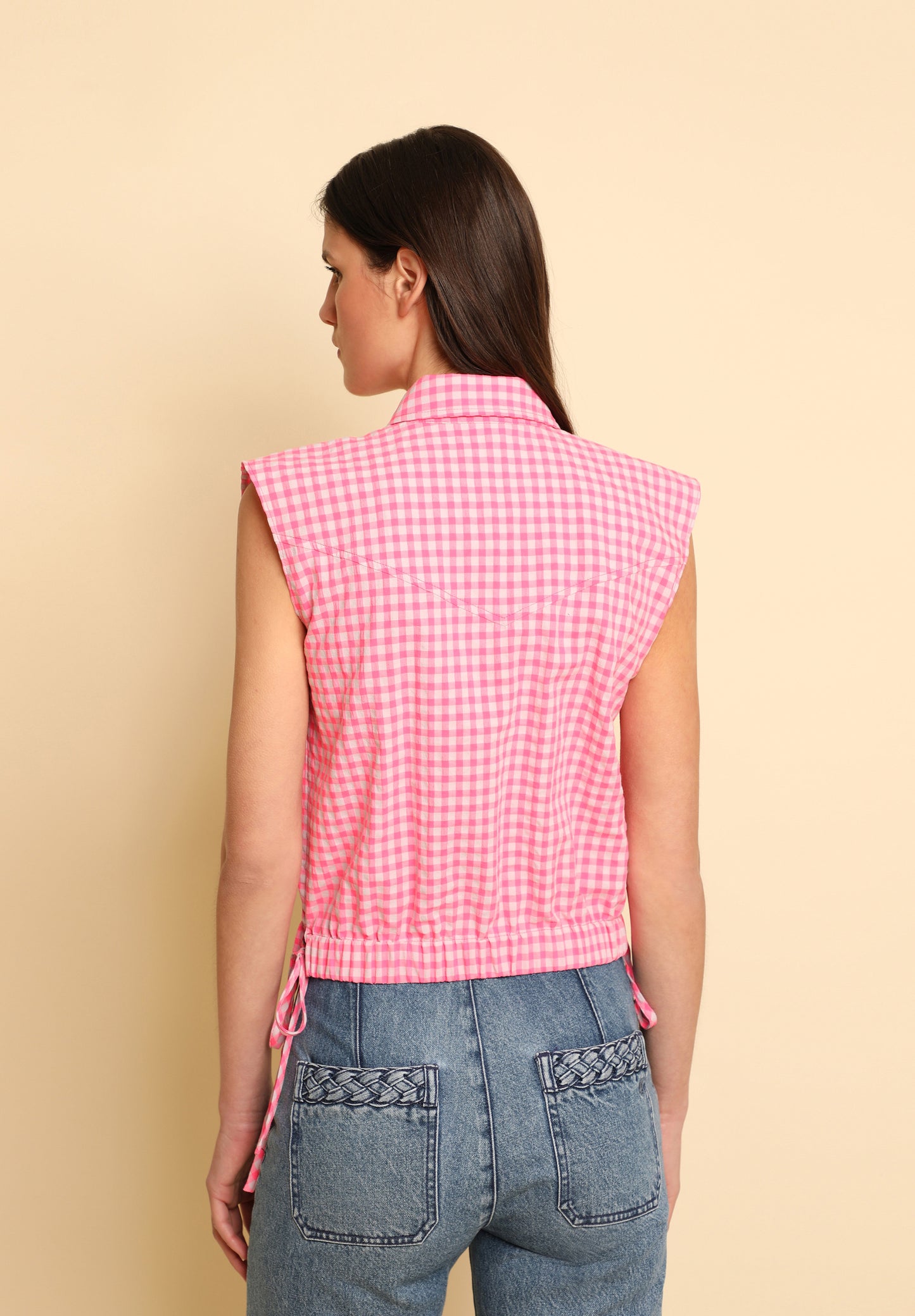 CAMISA CUADROS FRUNCE