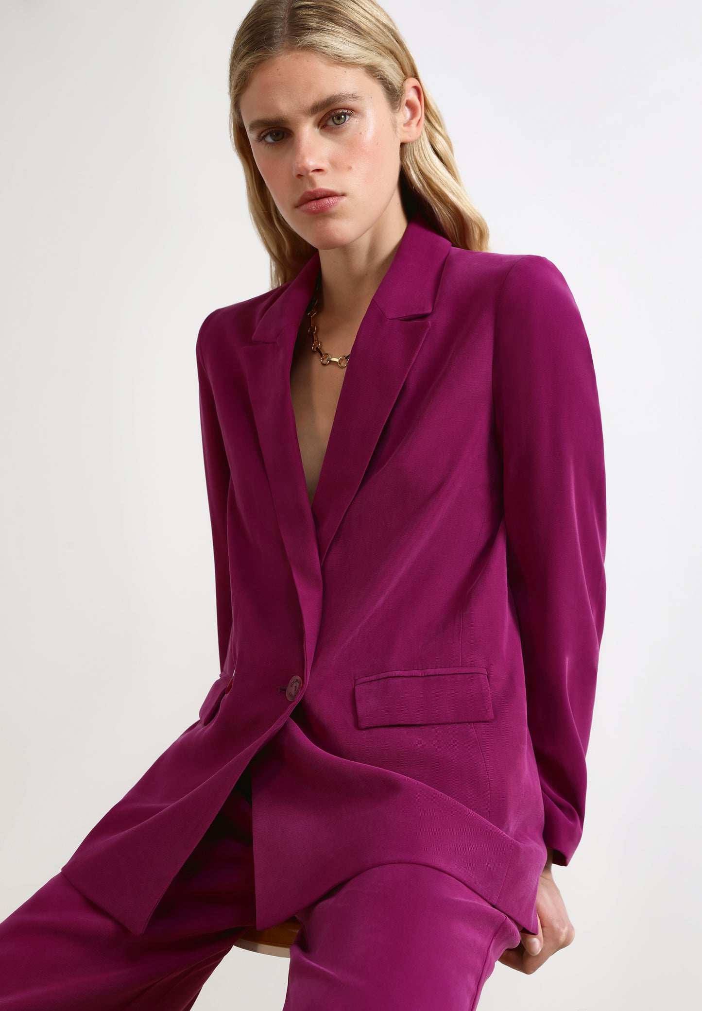 BLAZER CRUZADA TEJIDO FLUIDO