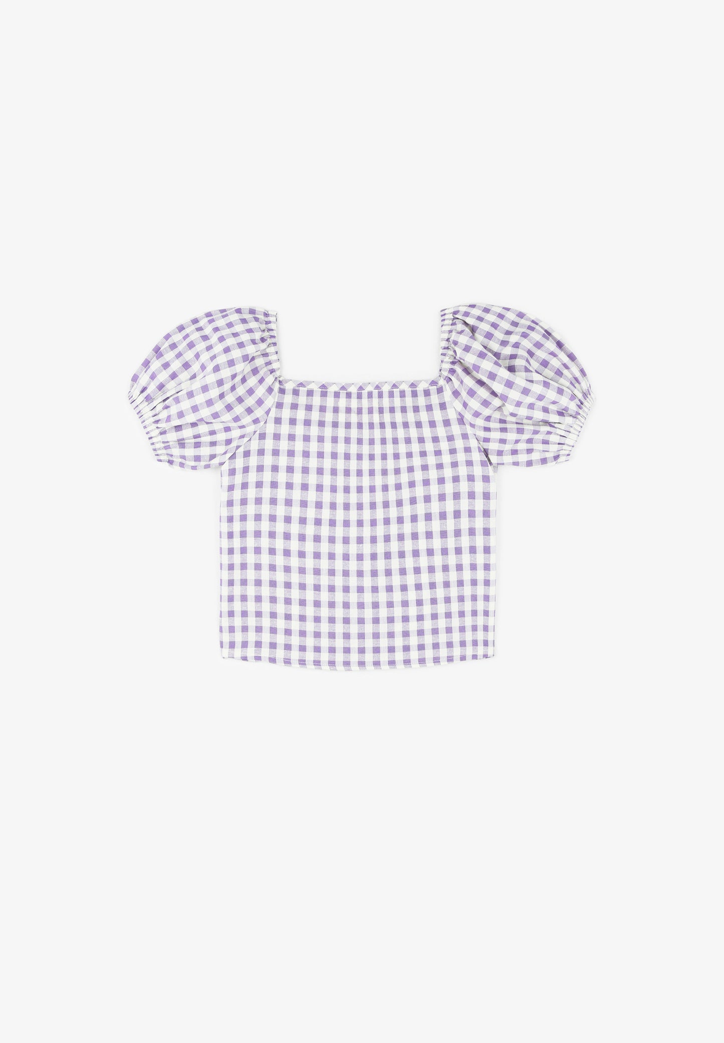 BLUSA VICHY MANGA ABULLONADA