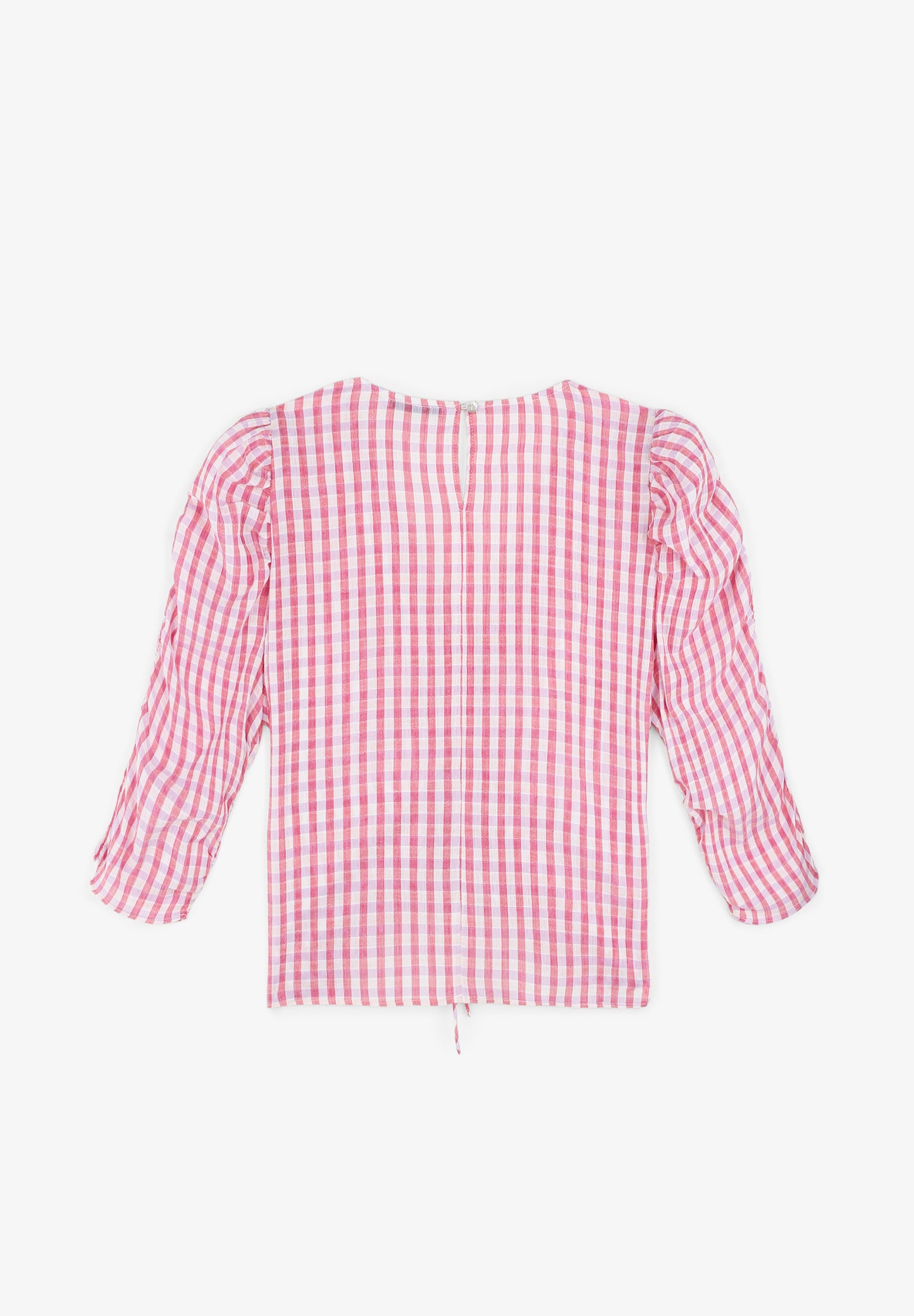 BLUSA VICHY MANGA FRUNCE