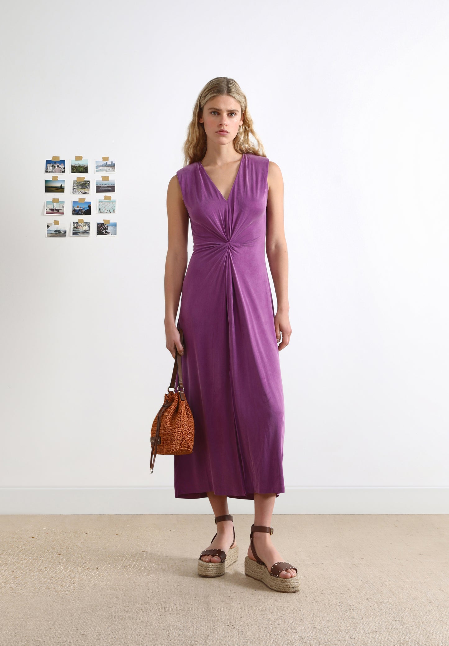 VESTIDO CUPRO DRAPEADO