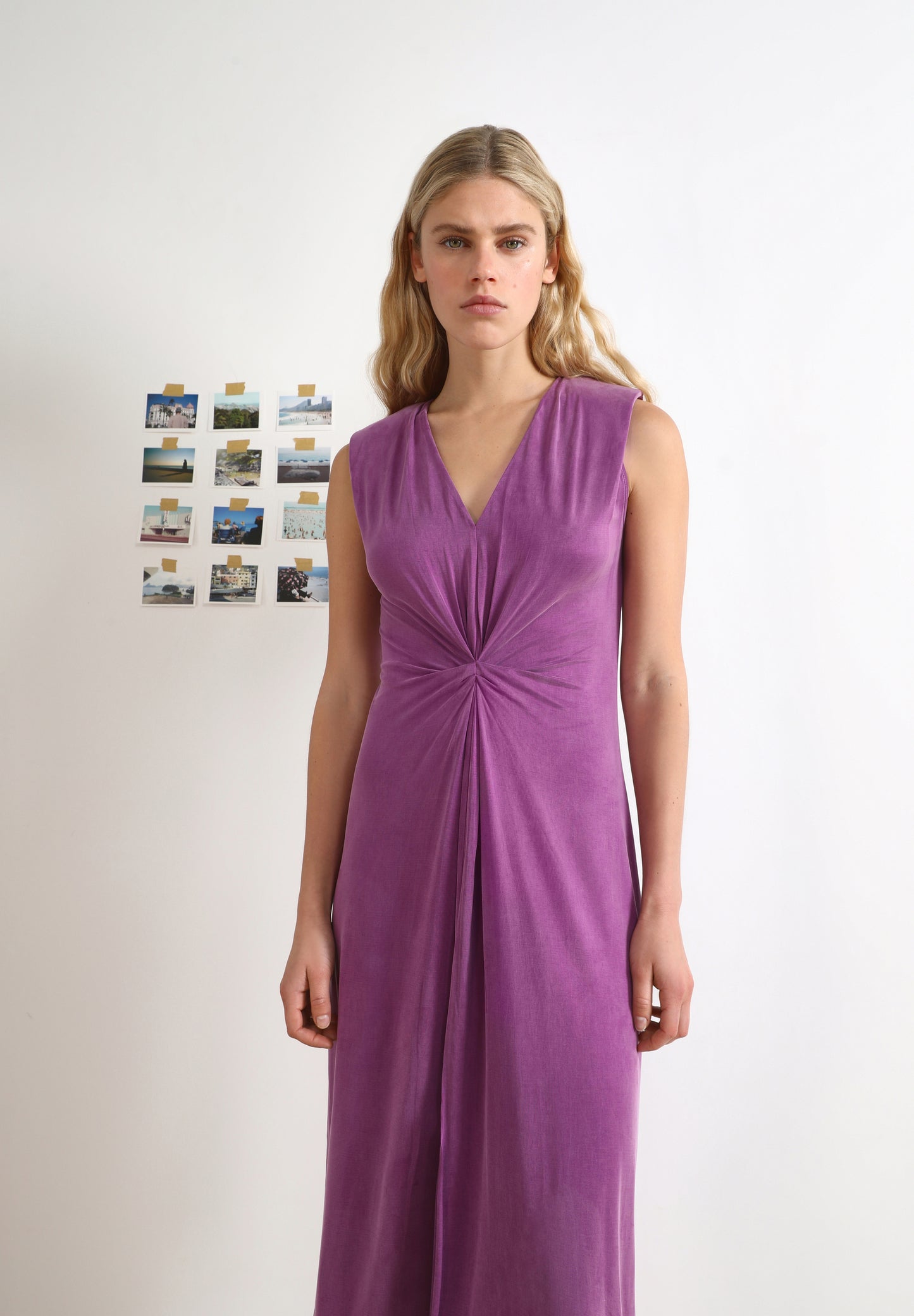 VESTIDO CUPRO DRAPEADO