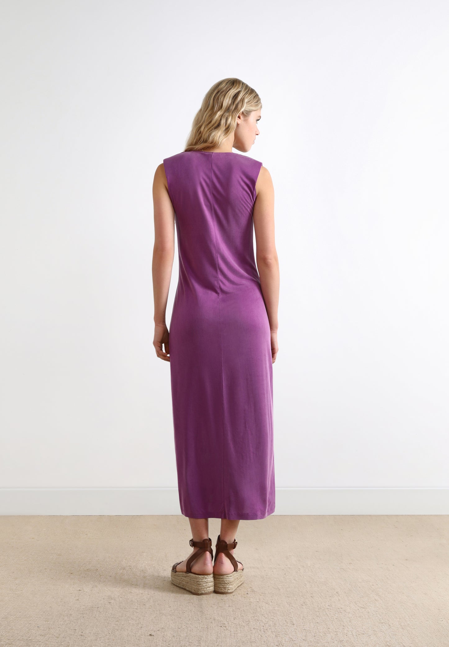 VESTIDO CUPRO DRAPEADO