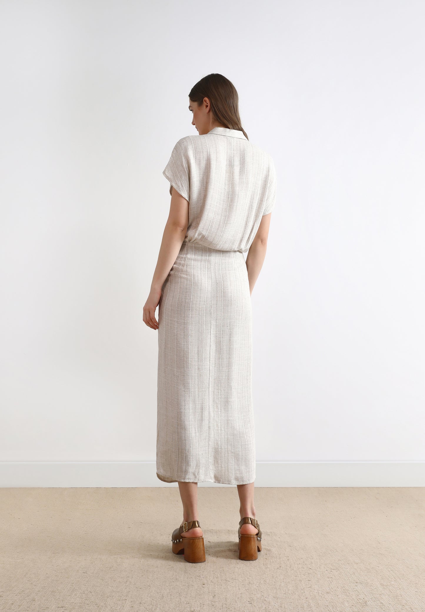 VESTIDO LINO DRAPEADO