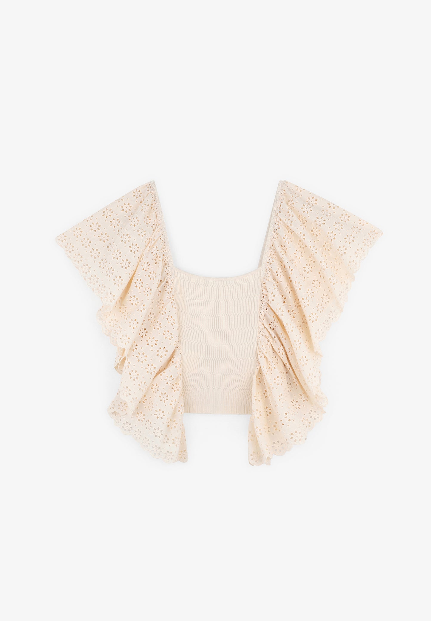 TOP PUNTO MANGA BRODERIE