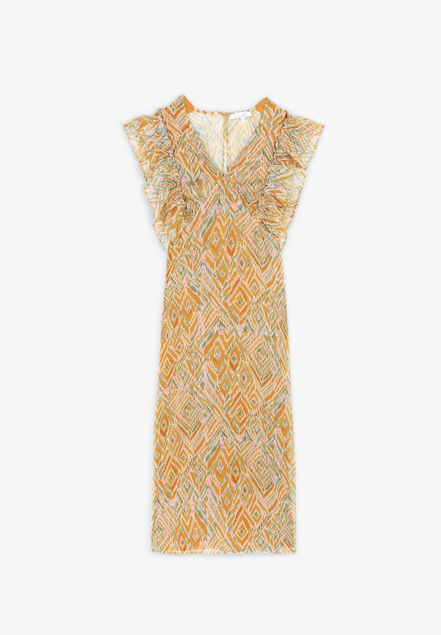 VESTIDO MIDI MANGA VOLANTES